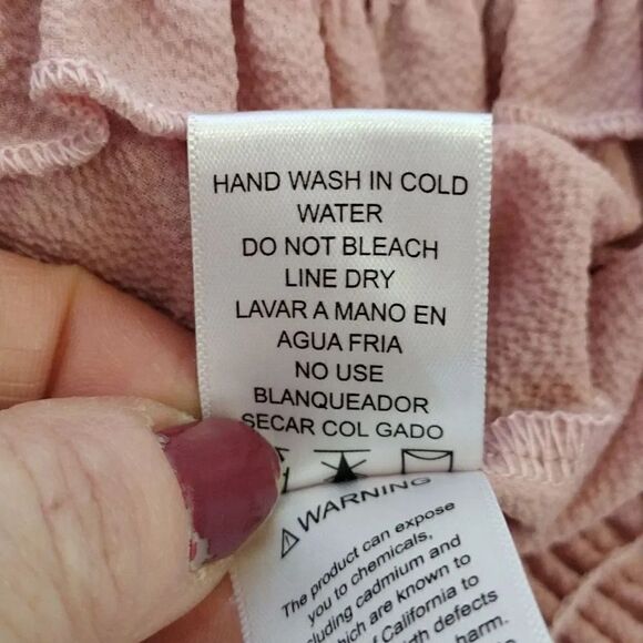 Love J Pink Blush Ruffled Off The Shoulder Smock Hem Blouse 1X - Picture 17 of 17